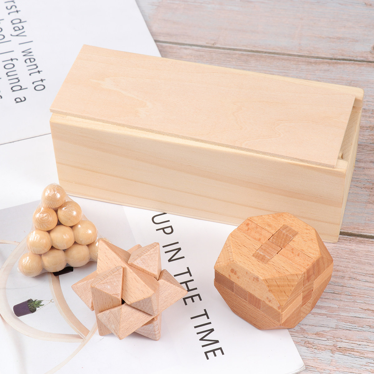 1Set Wooden Pyramid Puzzle Bra - Kids Education Fun 评论和价格