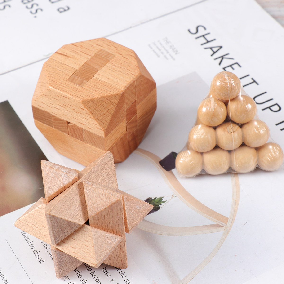 1Set Wooden Pyramid Puzzle Bra - Kids Education Fun 评论和价格