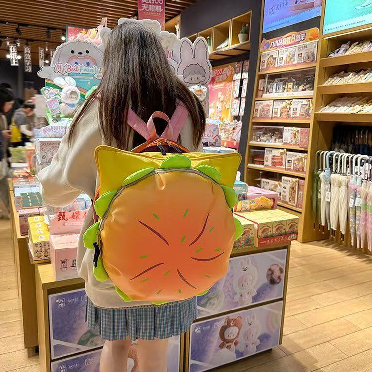 2026 Cute 3D Hamburger Backpac - Kids Education School 评论和价格