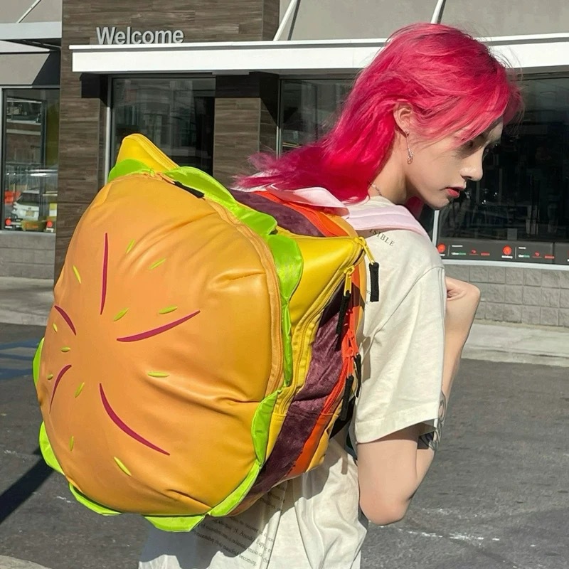 2026 Cute 3D Hamburger Backpac - Kids Education School 评论和价格