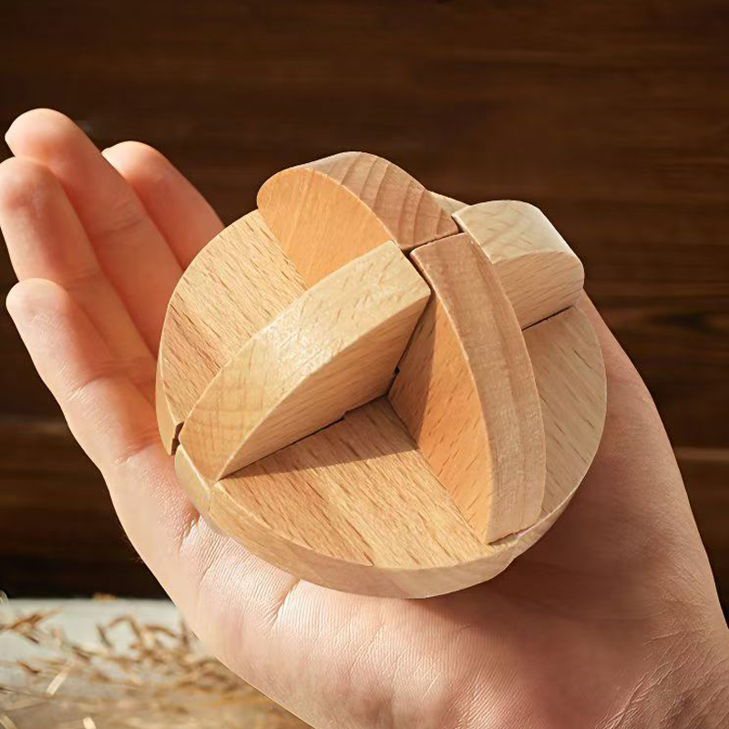 Classic Lu Ban ball Wooden Bra - Kids Education Fun 评论和价格