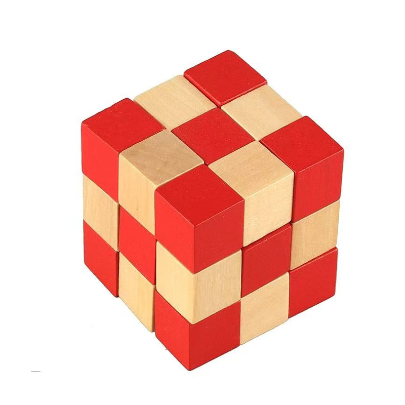 Wooden Snake Cube Puzzle IQ Lo - Brain Teaser Cube 评论和价格