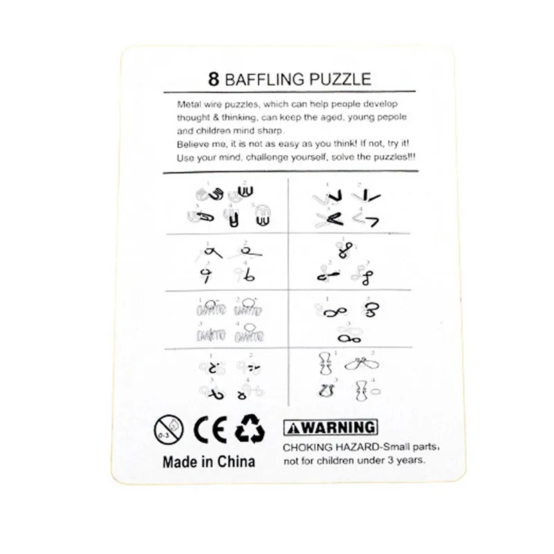8PCS/Set Metal Montessori Wire - Brain Teaser Cube 评论和价格