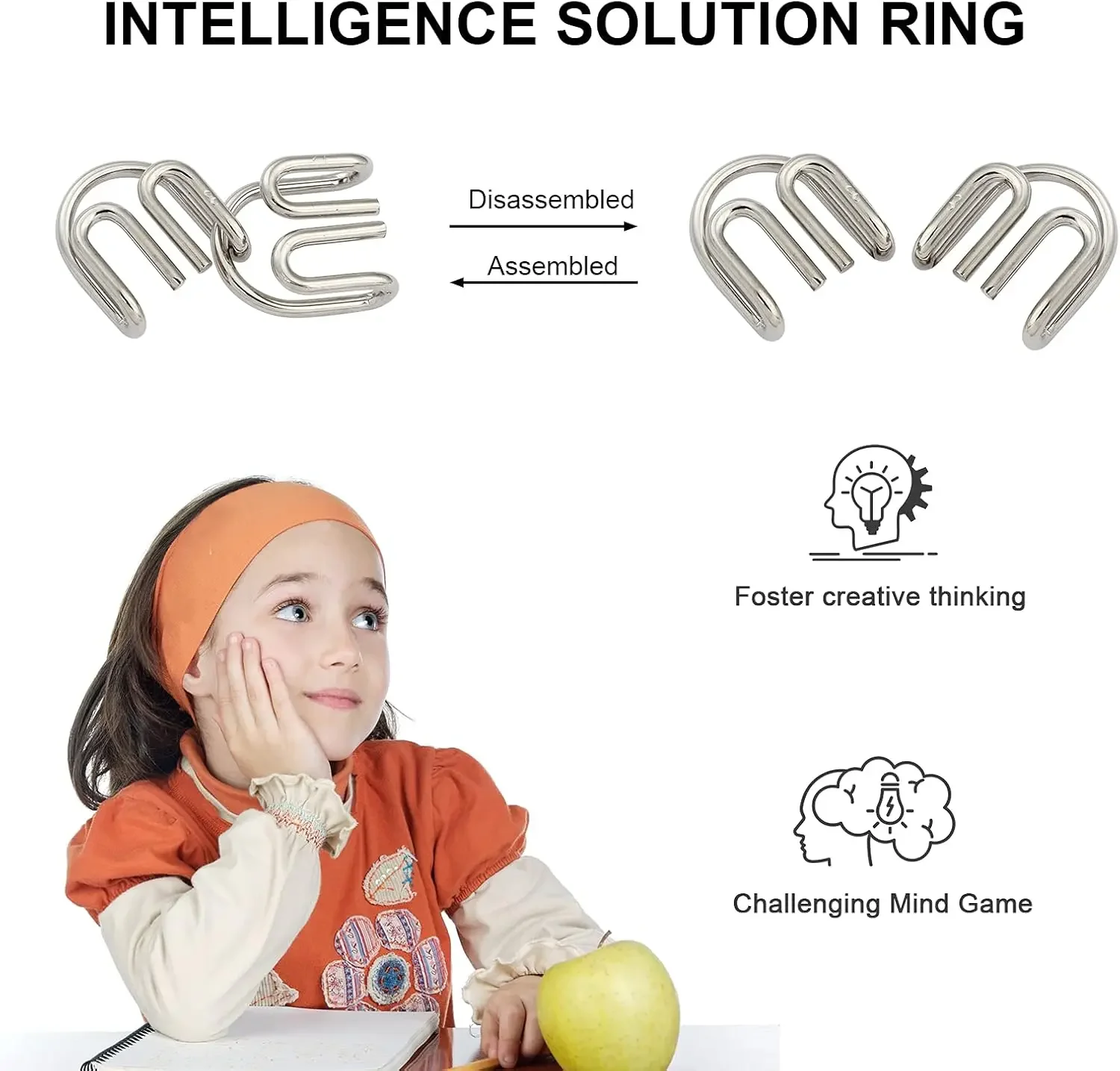 Chinese Kongming Lock 8Pcs Met - Brain Teaser Cube 评论和价格