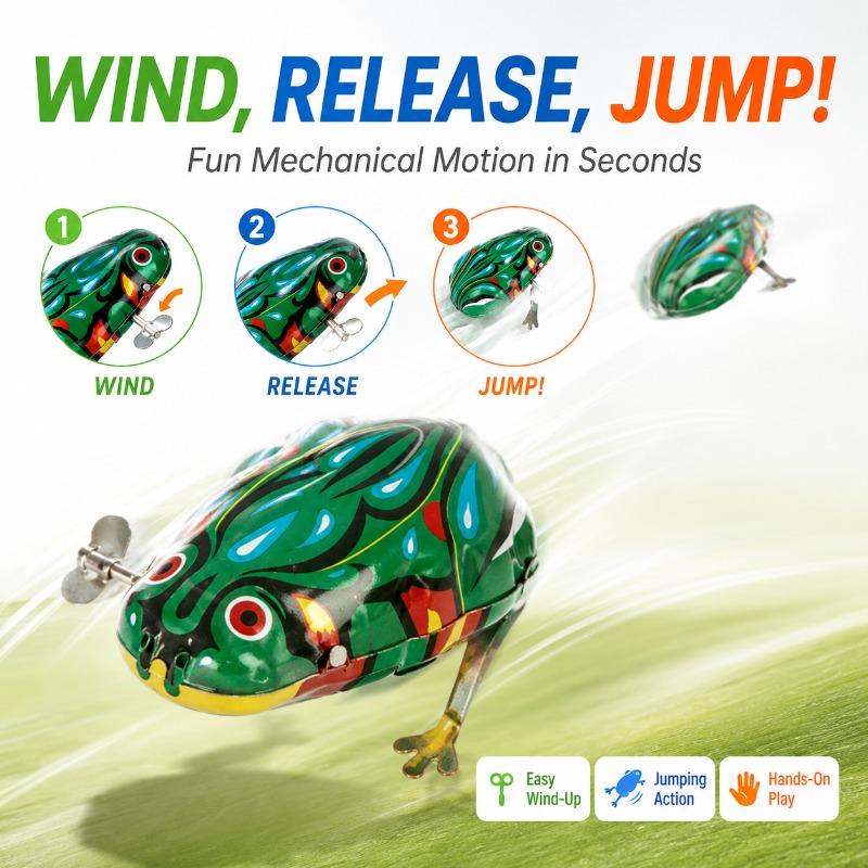Traditional Wind Up Jumping Fr - Kids Education Fun 评论和价格