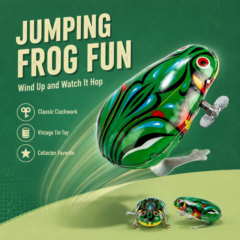 Traditional Wind Up Jumping Fr - Kids Education Fun 评论和价格