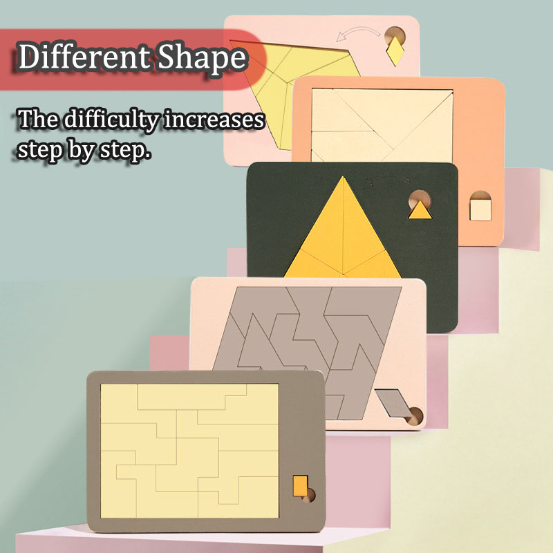 Wooden Geometric Puzzles Chall - Brain Teaser Cube 评论和价格