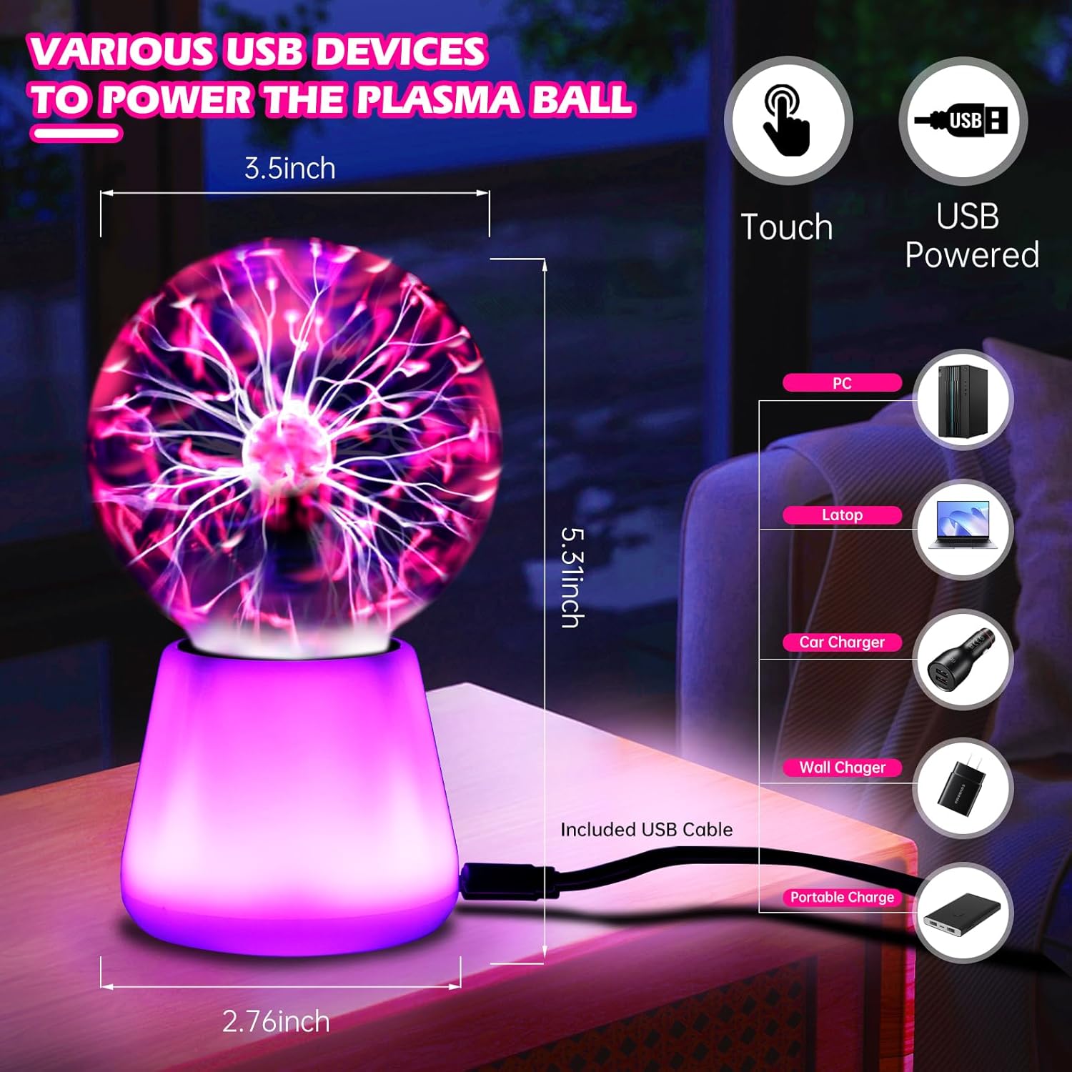 Plasma Ball Lamp Interactive T - Globe Interactive Light 评论和价格